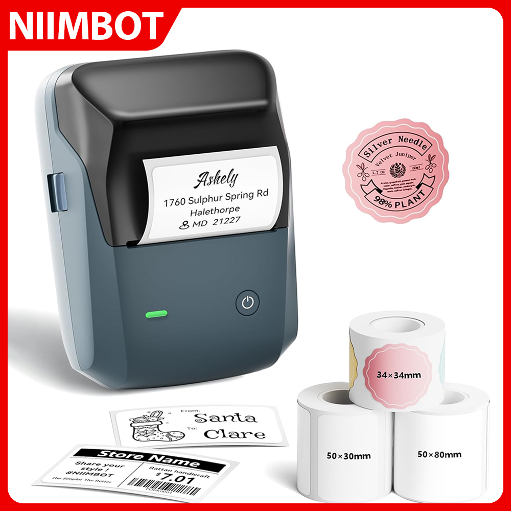 Round Sticker Thermal Labels Colored - NIIMBOT B1 Mini Portable Thermal Printer
