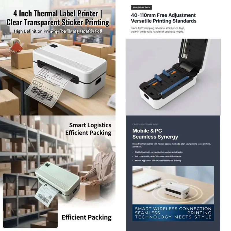 Barcode Printer Direct Thermal 110Mm - 4 Inch USB Wireless Port Direct