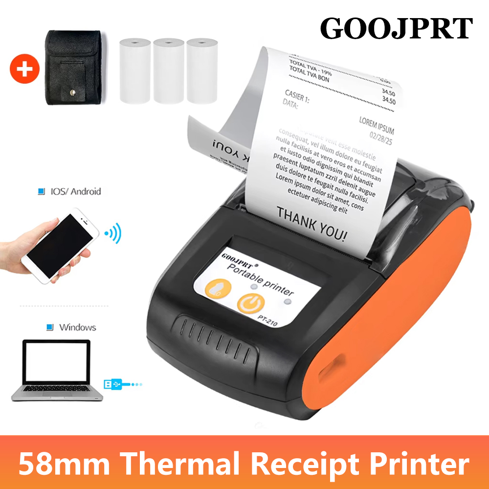 Bluetooth Portable Thermal Receipt Printer 58Mm - GOOJPRT 58mm Mini Portable Thermal Printer