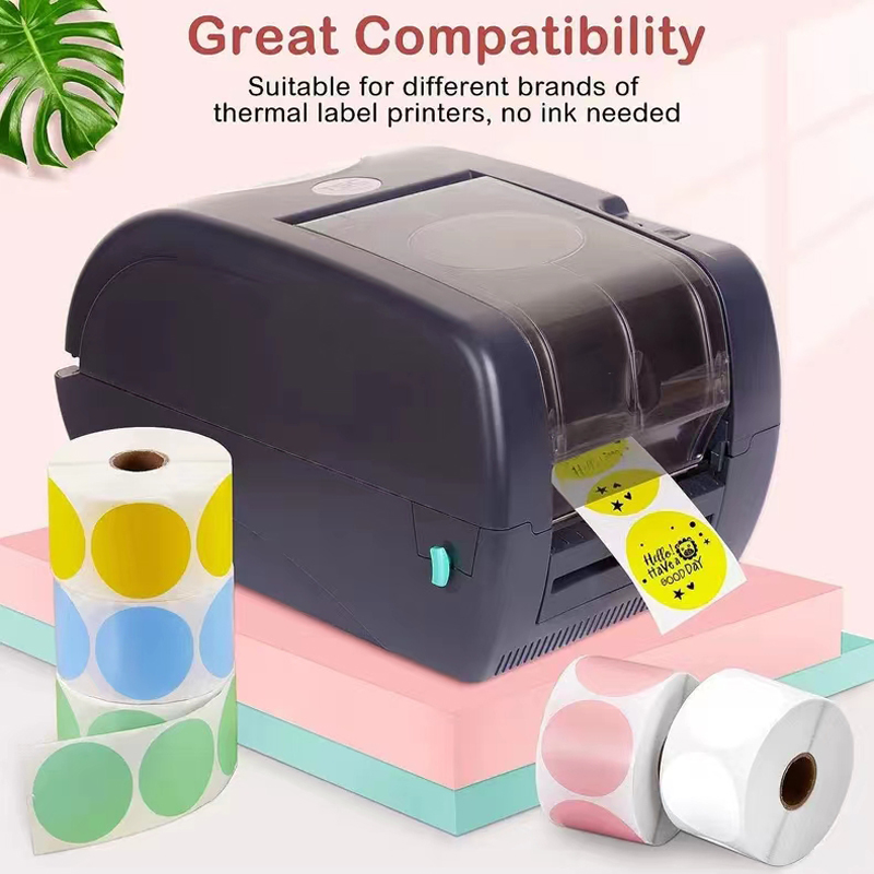Round Sticker Thermal Labels Colored - Round Color thermal label paper 10