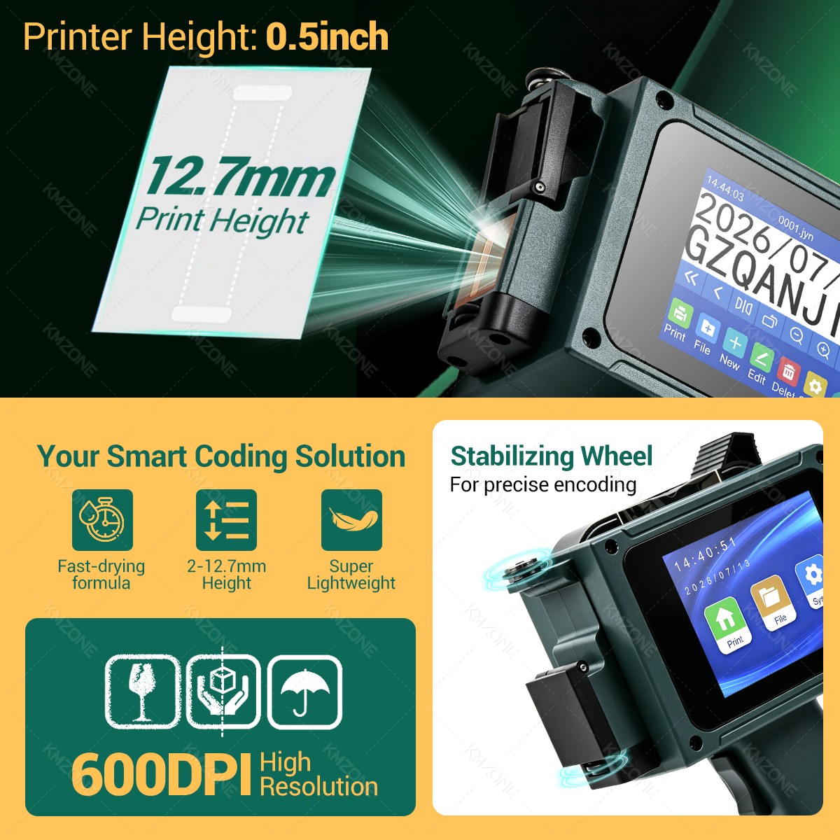 Includes Cartridge, 12.7MM Pri - Handheld Inkjet Date Code Printer Gun review and price