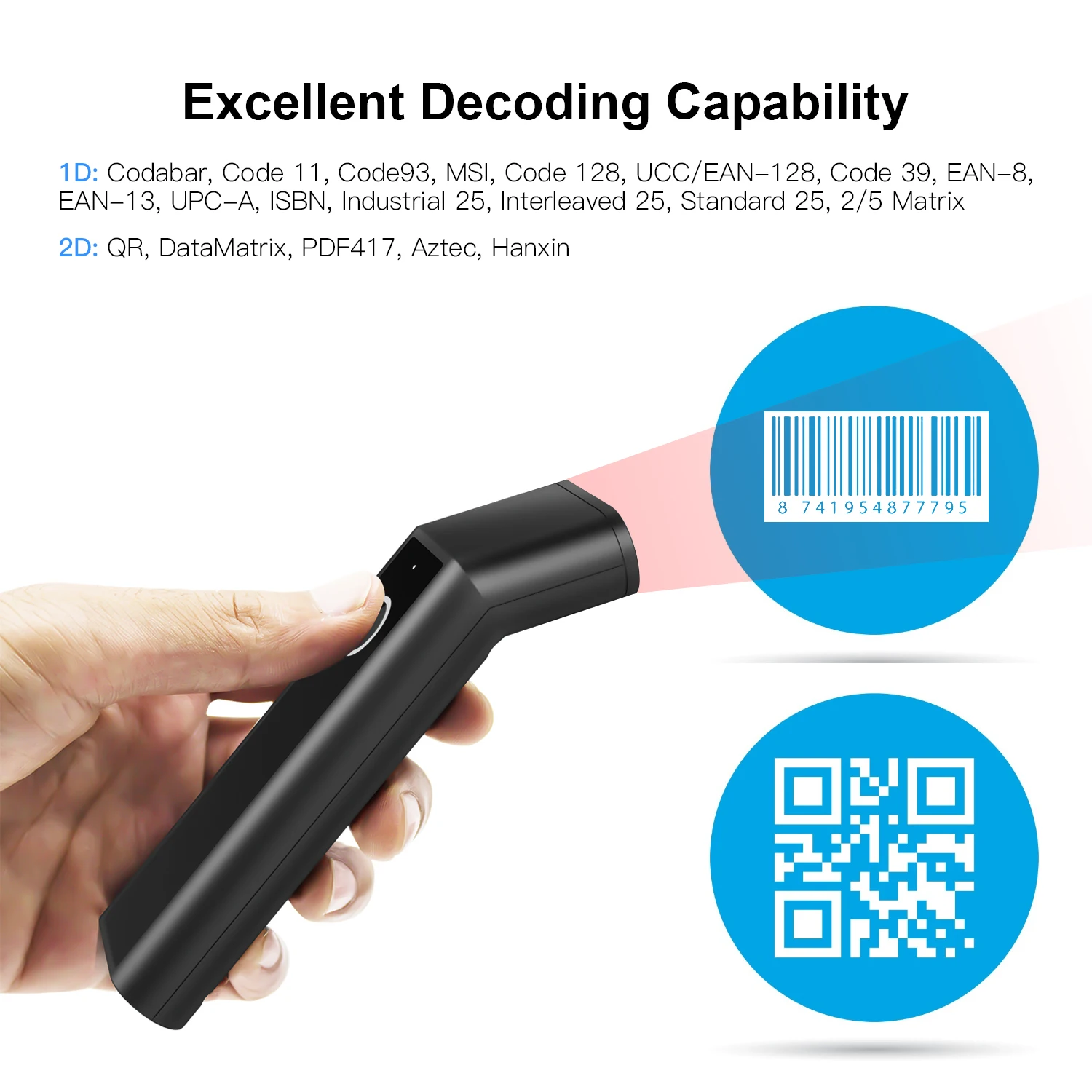 Industrial Rugged Long Range W - Wireless Barcode Scanner 2D Qr Laser review and price