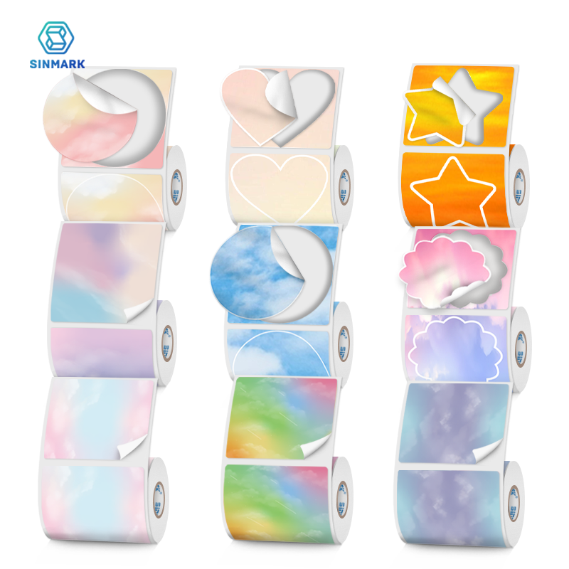 2 Rolls Color Thermal Label Pa - Round Sticker Thermal Labels Colored review and price