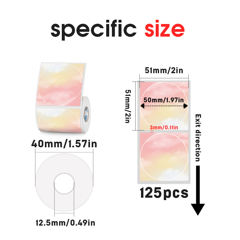 2 Rolls Color Thermal Label Pa - Round Sticker Thermal Labels Colored review and price