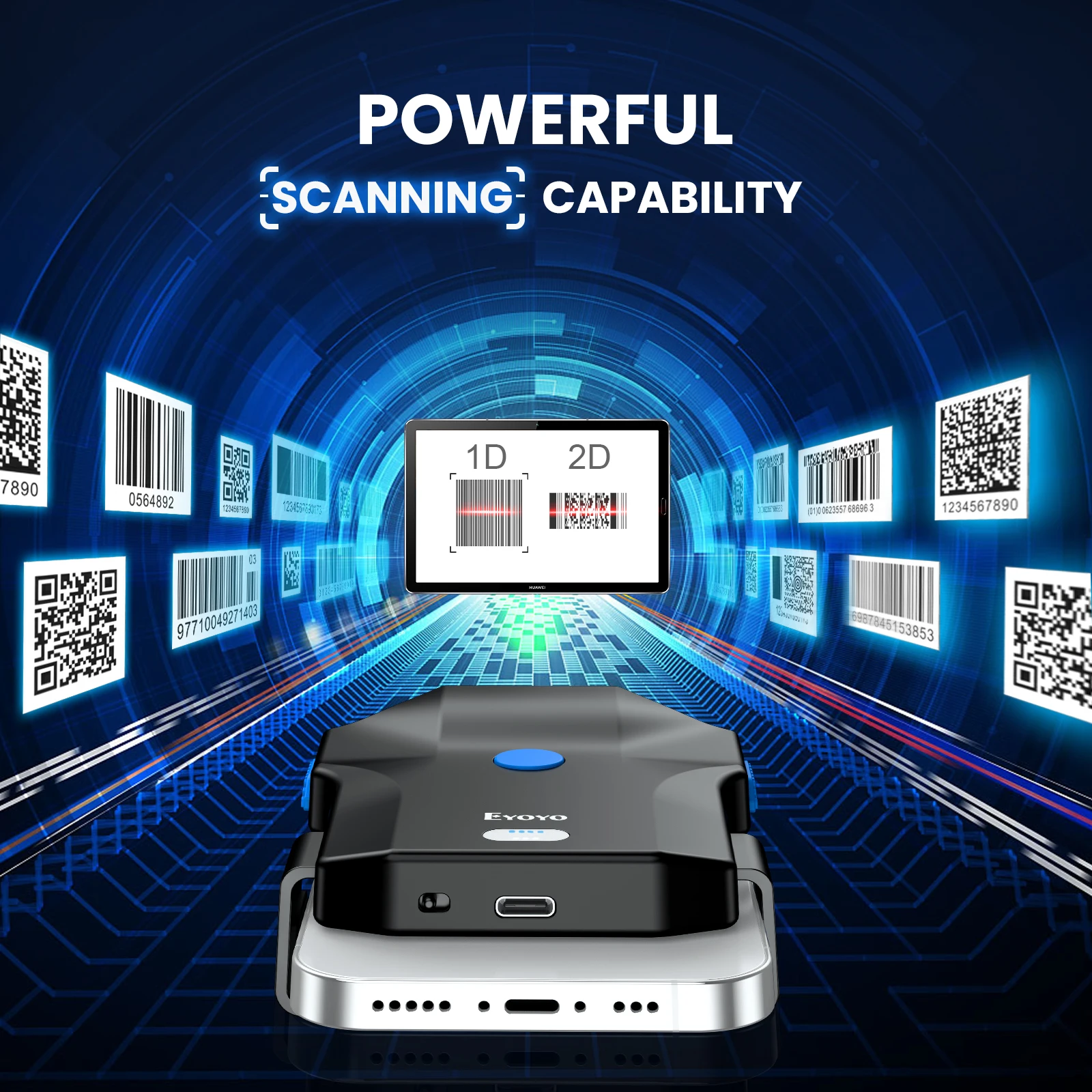 Eyoyo Portable Bluetooth Barco - Wireless Barcode Scanner 2D Qr Laser review and price