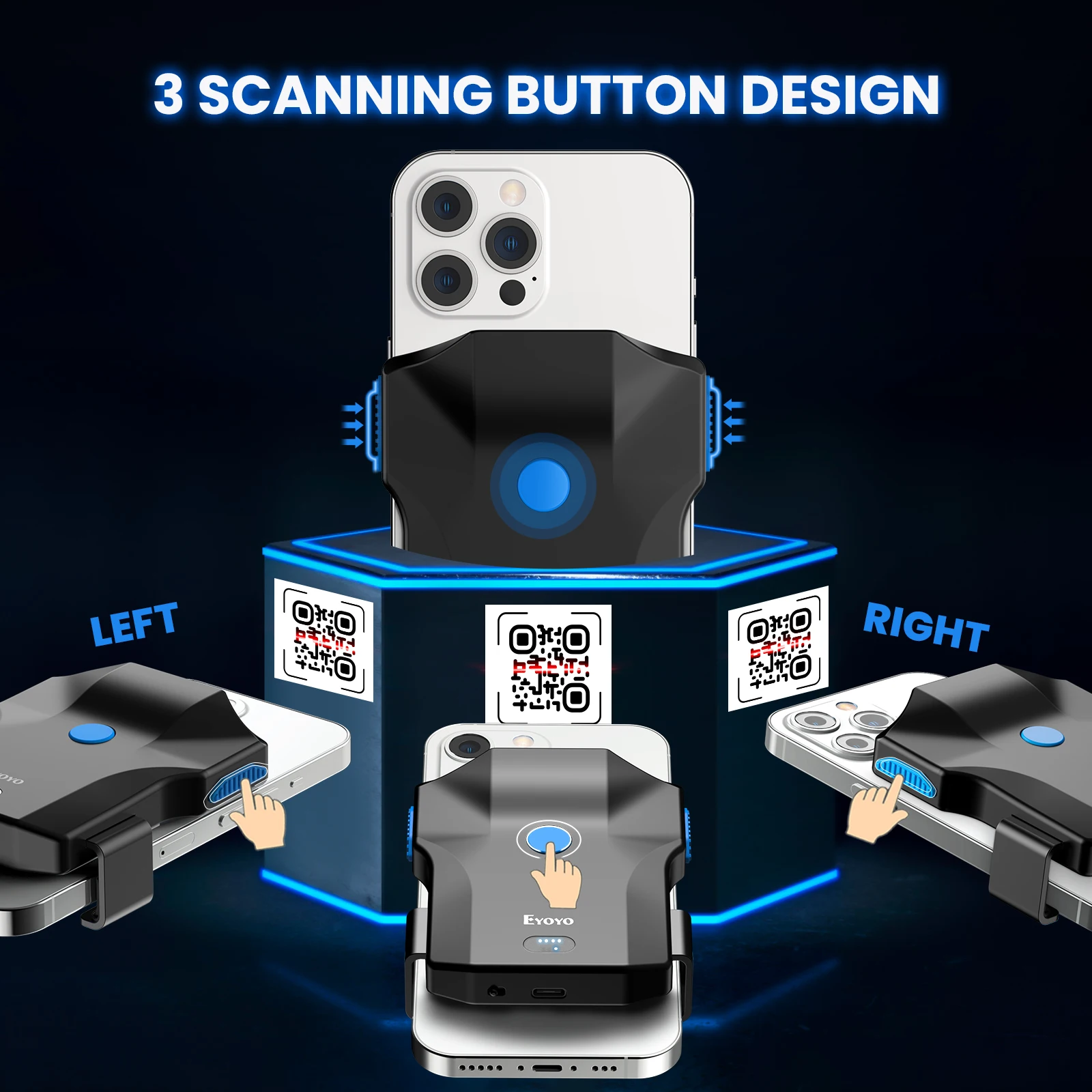 Eyoyo Portable Bluetooth Barco - Wireless Barcode Scanner 2D Qr Laser review and price