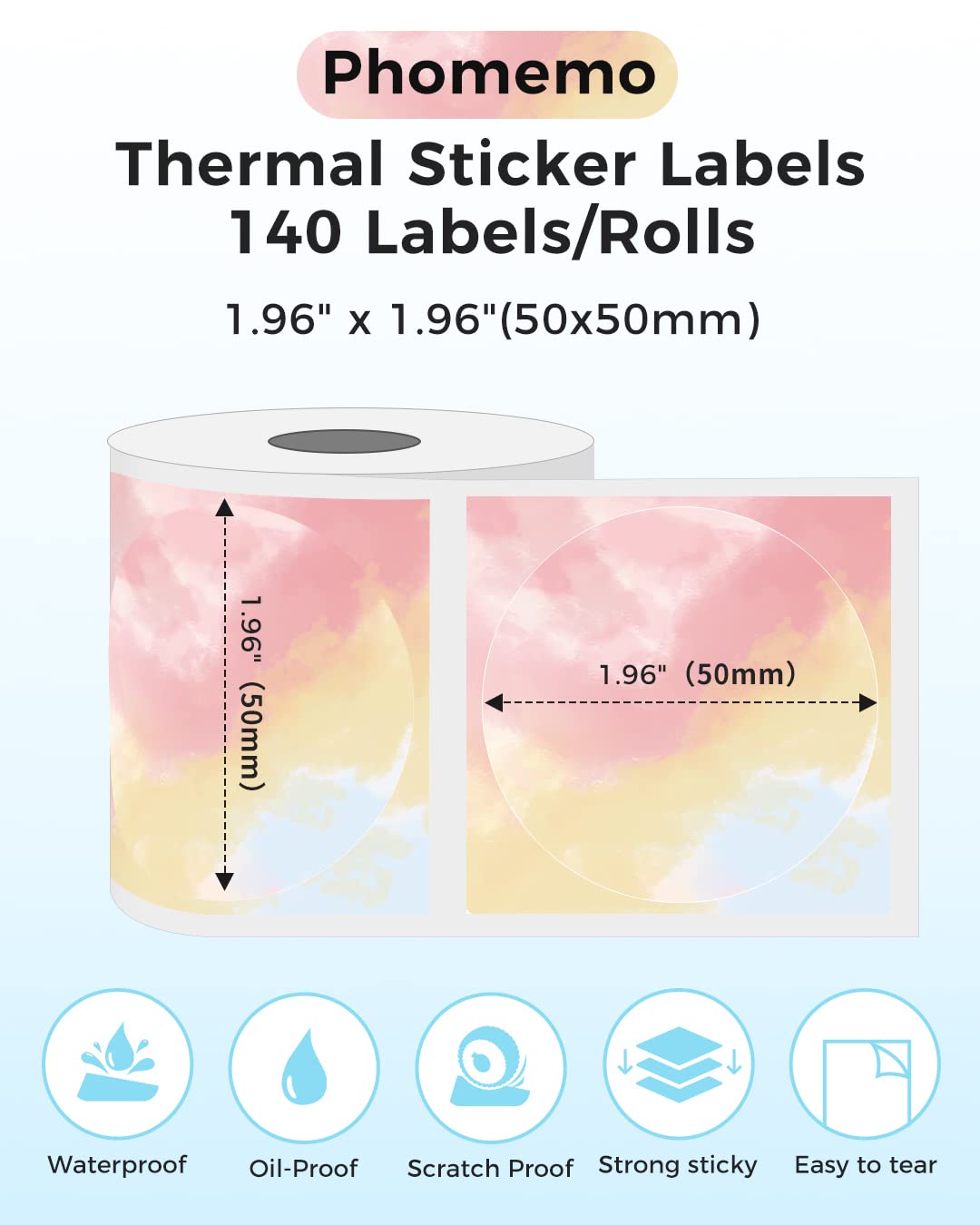 M110 M200 M221 2' Color Circle - Round Sticker Thermal Labels Colored review and price