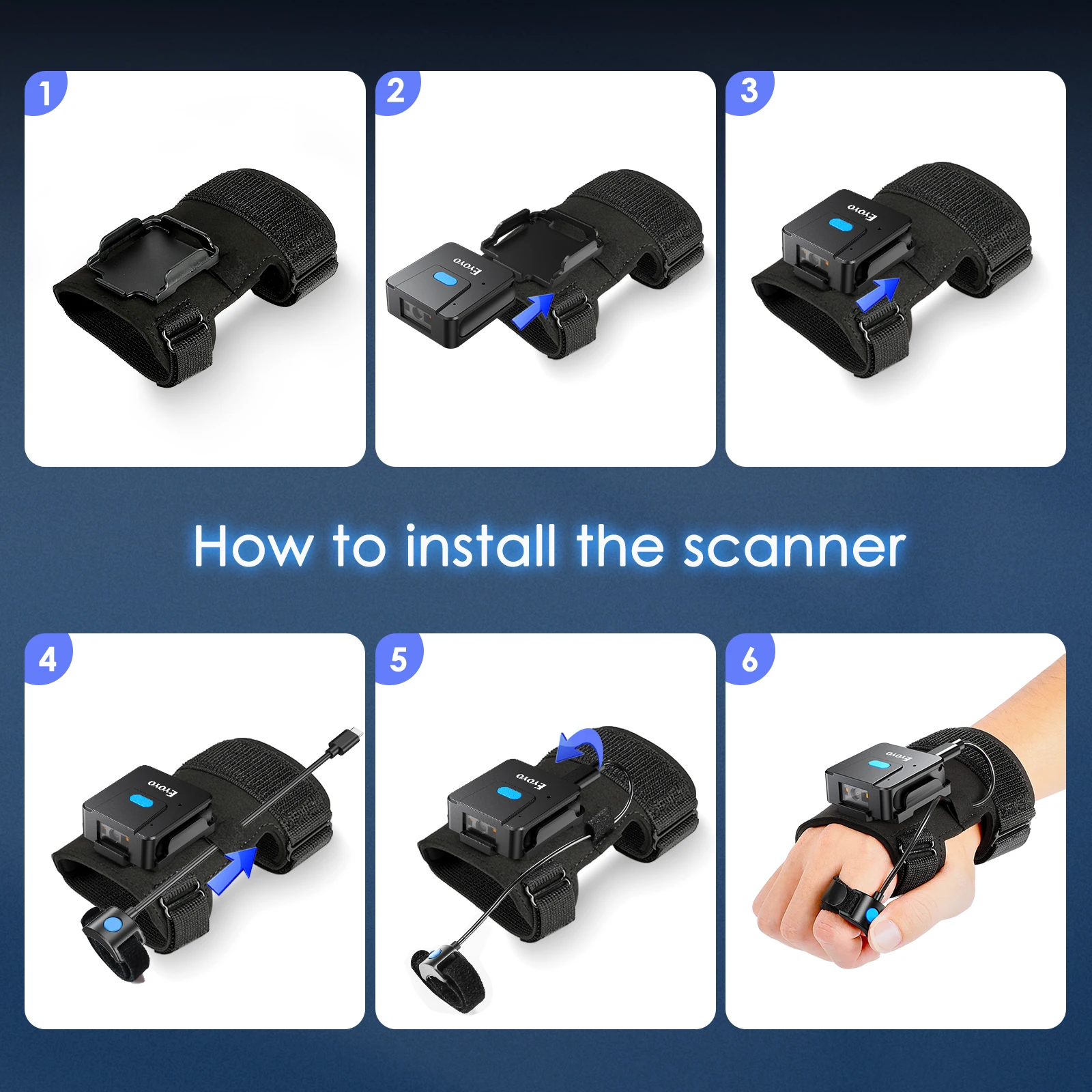 Eyoyo Wearable 2D Bluetooth Ba - Wireless Barcode Scanner 2D Qr Laser review and price