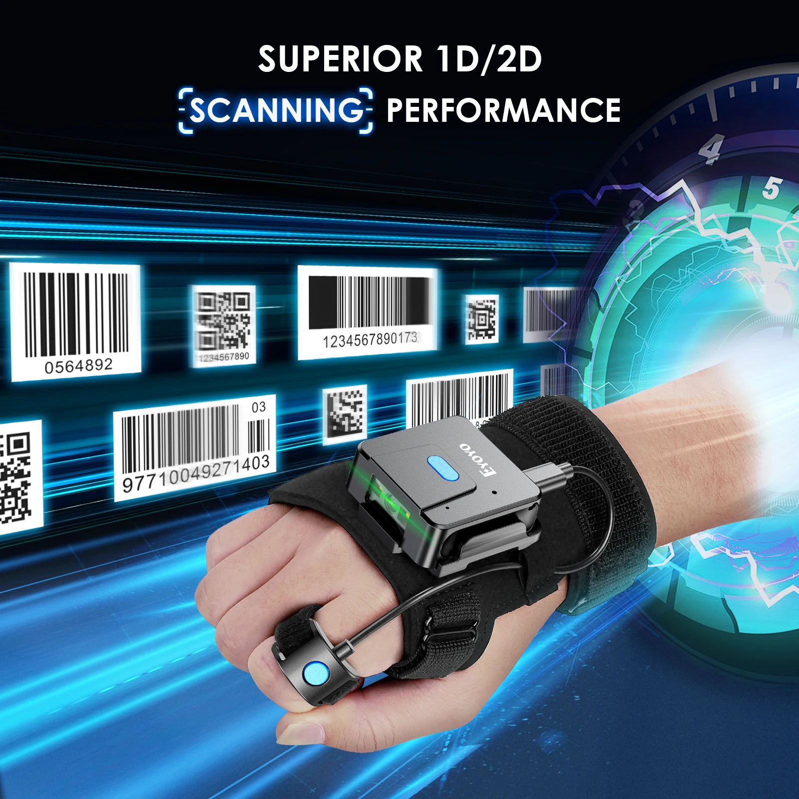 Eyoyo Wearable 2D Bluetooth Ba - Wireless Barcode Scanner 2D Qr Laser review and price