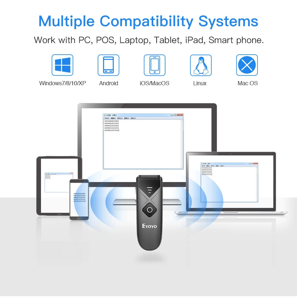 Eyoyo EY-015 Mini USB/Bluetoot - Wireless Barcode Scanner 2D Qr Laser review and price
