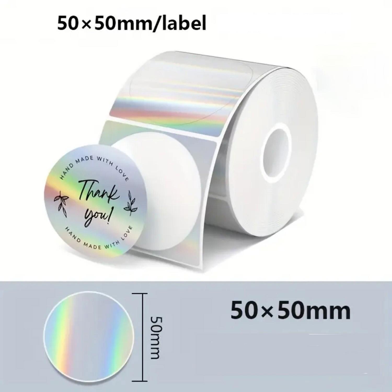 4 Rolls of Full-Color Laser Ho - Round Sticker Thermal Labels Colored review and price