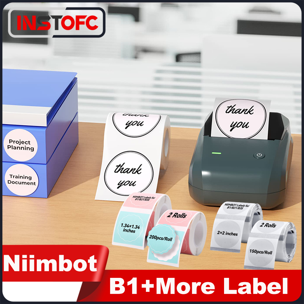 Niimbot B1 Wireless Label Make - Round Sticker Thermal Labels Colored review and price