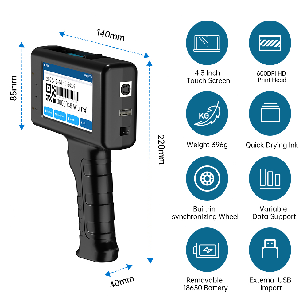 WLD-L1 12.7mm Handheld Inkjet  - Handheld Inkjet Date Code Printer Gun review and price