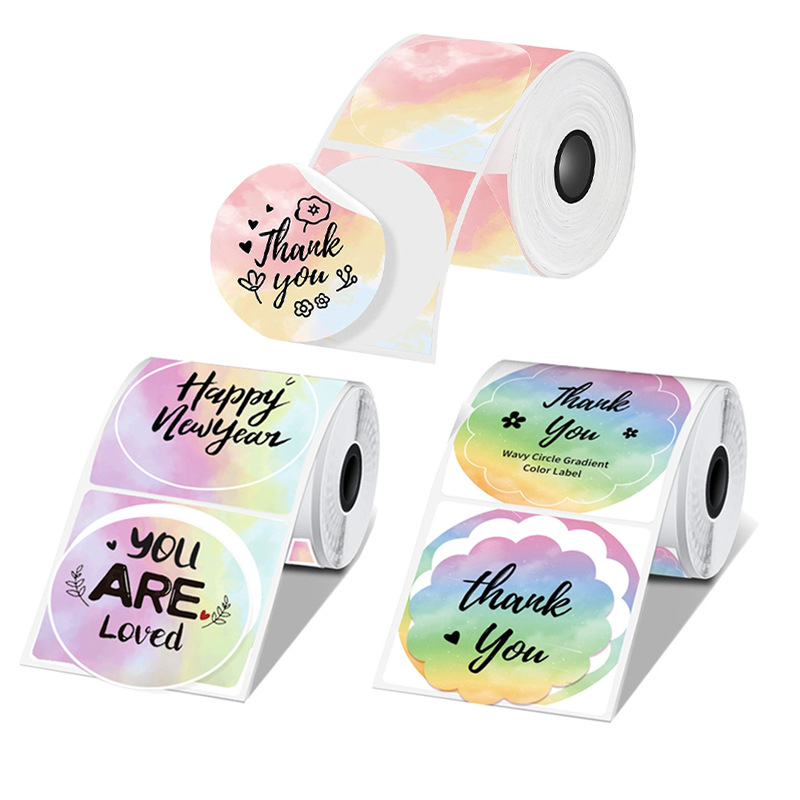 3Roll Color Label Sticker Roun - Round Sticker Thermal Labels Colored review and price