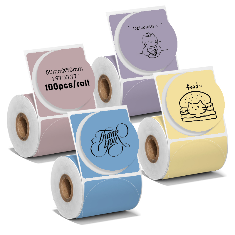 4 Rolls 2 Inch Round Colorful  - Round Sticker Thermal Labels Colored review and price
