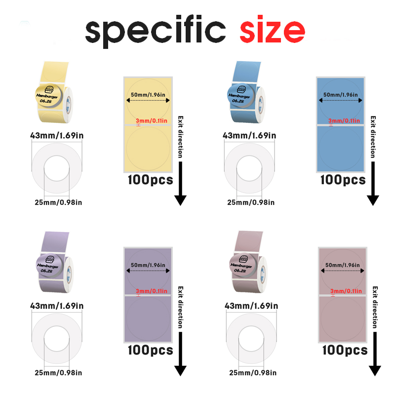 4 Rolls 2 Inch Round Colorful  - Round Sticker Thermal Labels Colored review and price