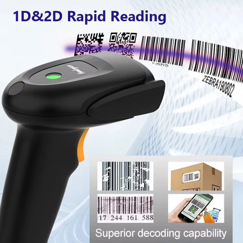 Langhuike Handheld 1D/2D QR Ba - Wireless Barcode Scanner 2D Qr Laser review and price