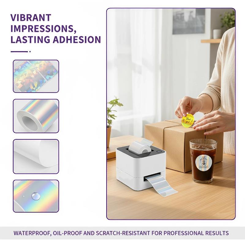 1 Roll Laser-color Silver/Matt - Round Sticker Thermal Labels Colored review and price