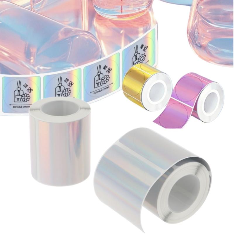 1 Roll Laser-color Silver/Matt - Round Sticker Thermal Labels Colored review and price