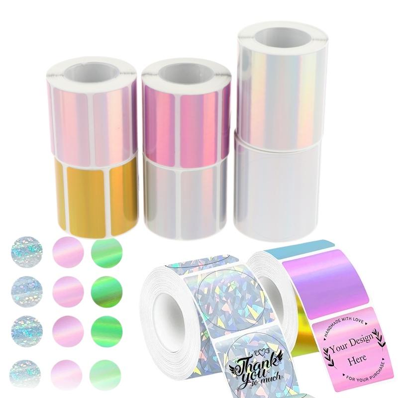 1 Roll Laser-color Silver/Matt - Round Sticker Thermal Labels Colored review and price