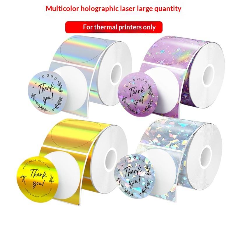 1 Roll Laser-color Silver/Matt - Round Sticker Thermal Labels Colored review and price