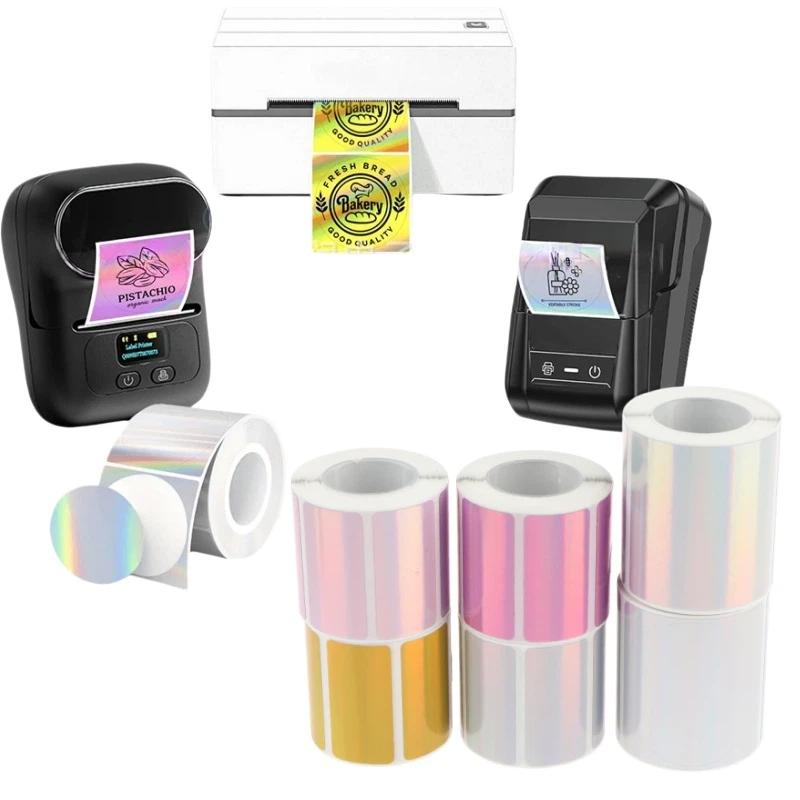 1 Roll Laser-color Silver/Matt - Round Sticker Thermal Labels Colored review and price