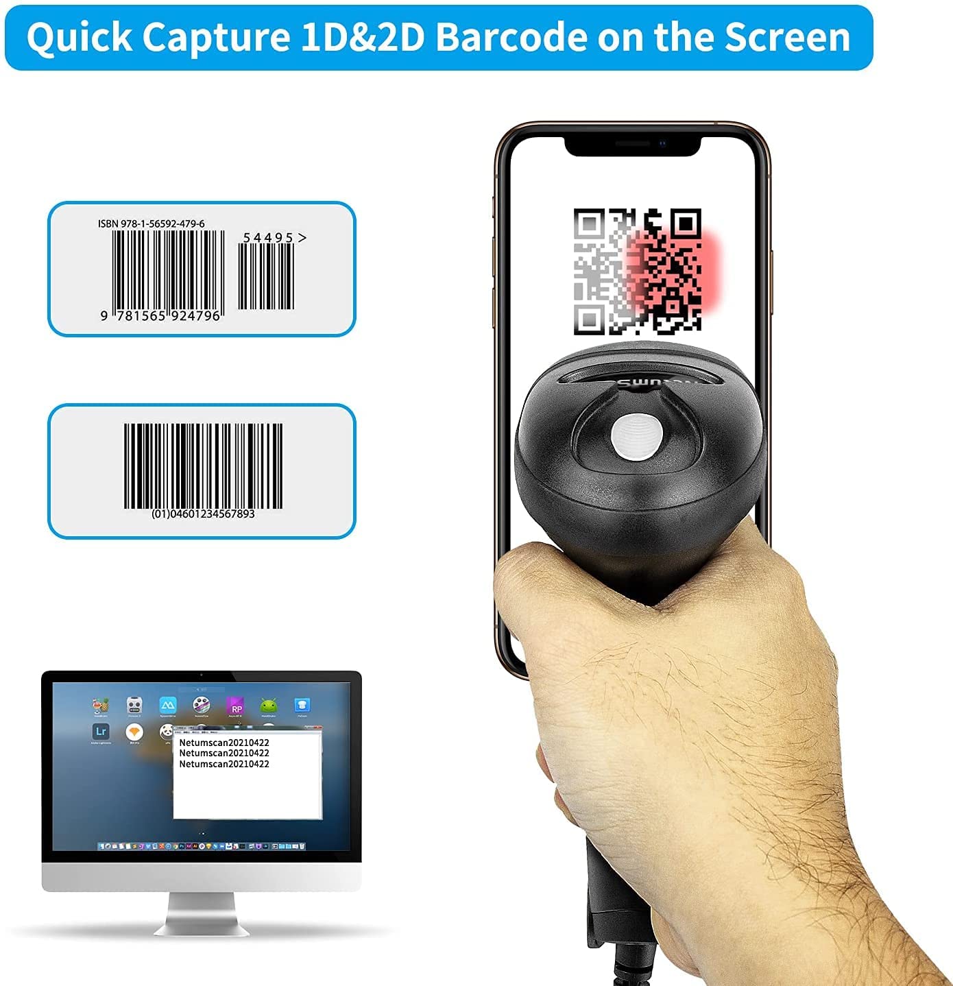 NETUM L5 Wired 2D Barcode Scan - Wireless Barcode Scanner 2D Qr Laser review and price