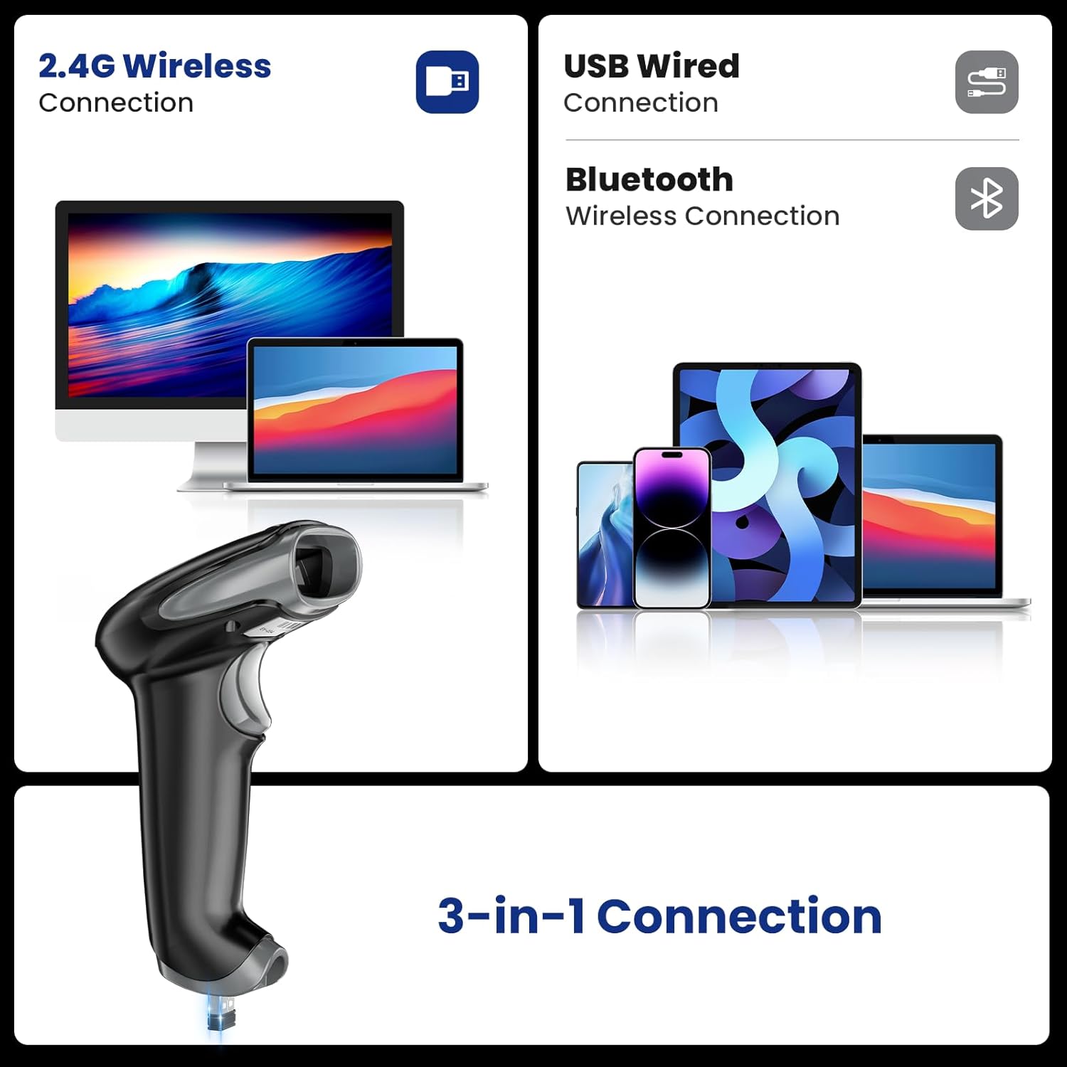 Eyoyo Barcode Scanner 2D 1D QR - Wireless Barcode Scanner 2D Qr Laser review and price