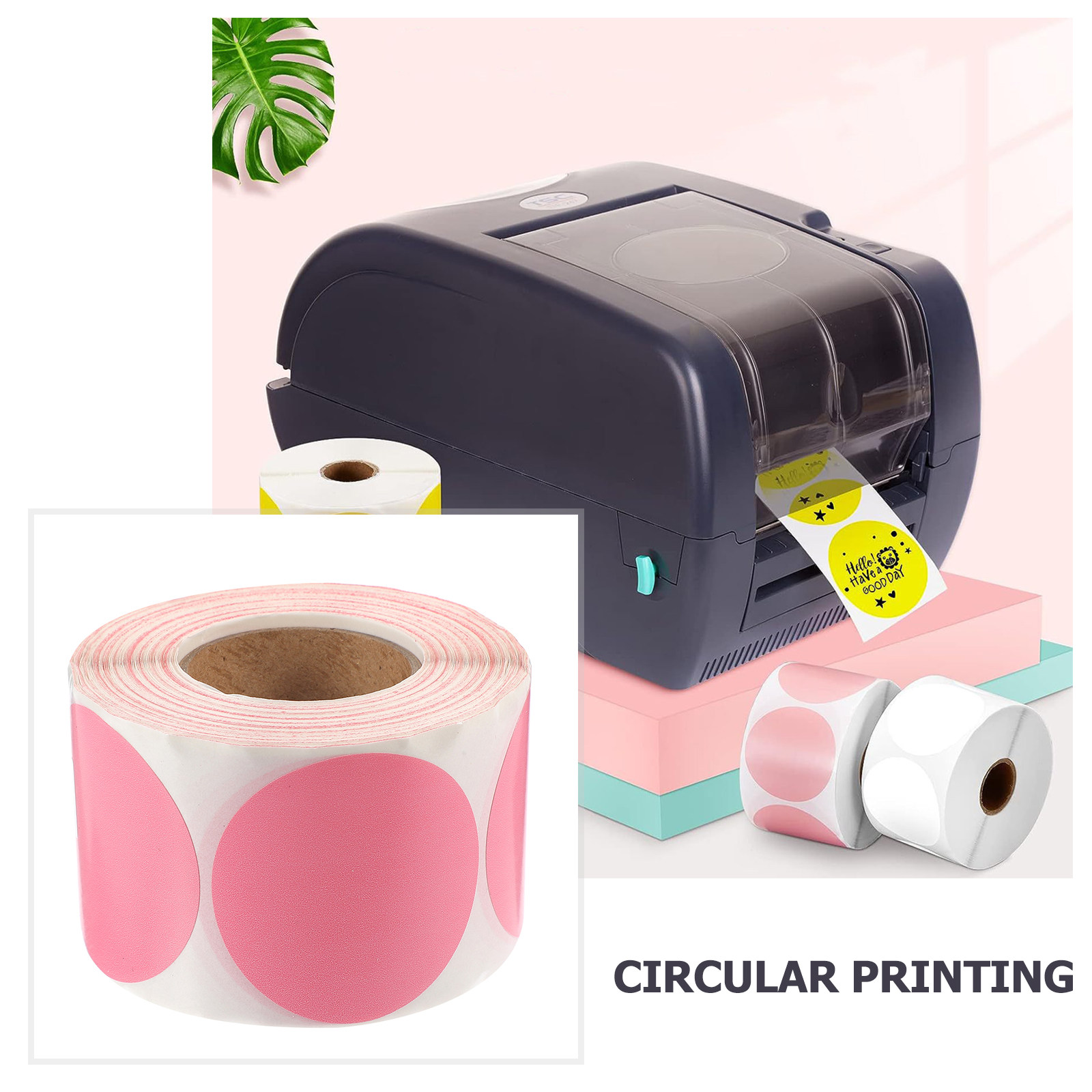 1 Roll Thermal Round Blank Sel - Round Sticker Thermal Labels Colored review and price