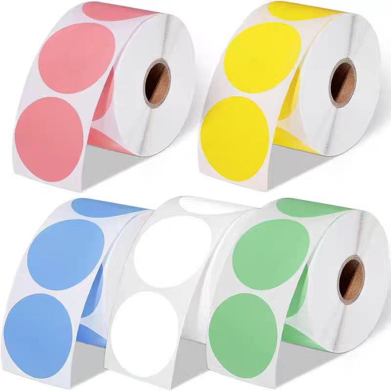 Round Color thermal label pape - Round Sticker Thermal Labels Colored review and price